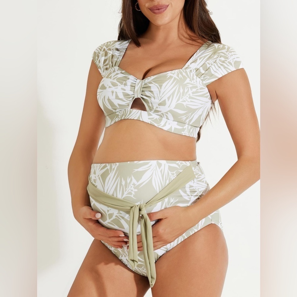 Summer Mae Maternity Bikini Two-Piece High Waist Swimsuit Bathing Suit Pregnancy